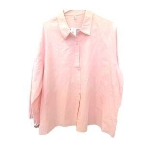 NEW In' Voland Pink Button Up Shirt 22W Roll Tab Classic Business Casual Preppy